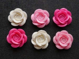  plastic parts handicrafts * accessory parts rose parts 6 piece set deco parts 