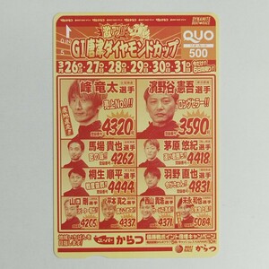 GI唐津ダイヤモンドカップ　クオカード 500円×1枚　ボートレースからつ　QUOカード 送料込み②　コレクションに♪