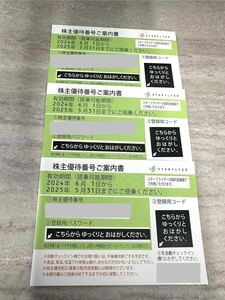 スターフライヤー株主優待券×３枚セット　有効期間2024年6月1日～2025年5月31日まで　最新　送料無料