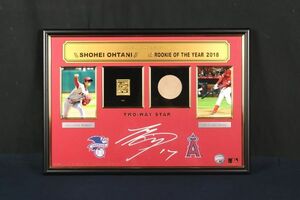 5554■ 大谷翔平 2018年 MLBア・リーグ新人王受賞記念 プレミアムセット 直筆サイン 純金プレート15.8g 本人使用スライスバット 生写真