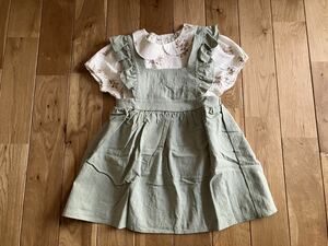 新品 女の子 キッズ juo エプロンワンピース トップス セット 100センチ