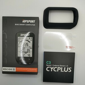 【新品】iGPSPORT BSC100S サイコン』＋『CYCPLUS C3 スピード・ケイデンスセンサー(2個)/保護フィルム＋カバーサイクルコンピューター