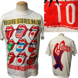 超希少 94-95年 ビンテージ ROLLING STONES ローリングストーンズ VOODOO LOUNGE ワールドツアー Tシャツ M xpv 