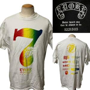 希少 2005年 EVOKE 7周年記念 コラボ Tシャツ M ローリングストーンズ タン モチーフ xpv