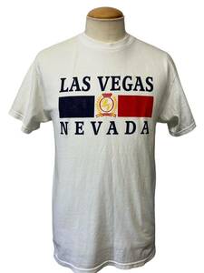 USA ビンテージ LAS VEGAS ラスベガス スーベニア ロゴ Tシャツ M相当 白 ホワイト ヴィンテージ xpv 