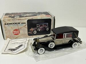 クラシックカーラジオ LINCOLIN リンカーン クラシックカー ミニカー 車型ラジオ ラジオ レトロ アンティーク　現状品