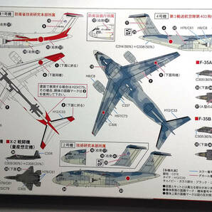 ★1/700・ピットロード（未組立）自衛隊航空機セット１（C-2輸送機・F-35A・F-35B・X-2先進技術実証機）（各２機入り）②の画像2