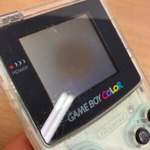 【Nintendo 任天堂 ゲームボーイカラー GAMEBOY COLOR クリア「CGB-001」】通電OK/レトロ/T65-107の画像7