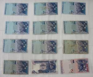 ■マレーシア　外国紙幣　合計12枚■ks90