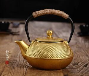 人気 手作り 鉄壺 鋳鉄製 鉄分補給 湯を沸かす鉄瓶 茶道具 1200ML