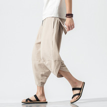 人気 夏 メンズ パンツ ズボン ハーフパンツ ボトムス 七分丈 ワイドパンツ　ゆったりパンツ　涼しいズボン　お色選択可_画像4