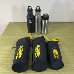 ▲送料無料 ▲klean kanteen ステンレスボトル VACUUM INSULATED 20OZ592ML×2本 16OZ473ML×1本 計3本セット サーモス山専ボトルポーチ付