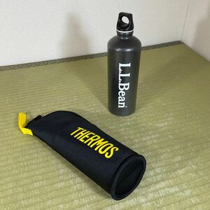 ▲送料無料 ▲L.L.Bean×LAKEN コラボ 軽量 アルミボトル THERMOS山専ボトルポーチ付き 中古品