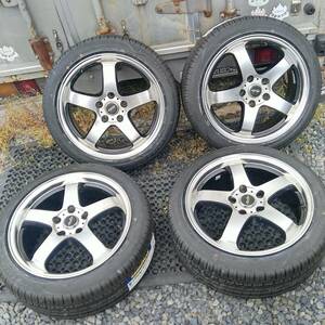 215/45R17バリ溝未使用バリ山夏タイヤグッドイヤーアルミホイール付き深リム7.5J 