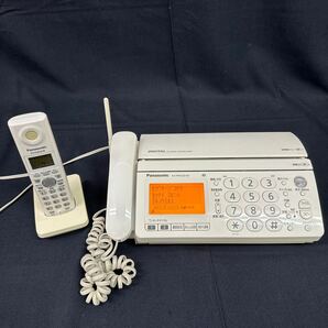 ◆中古 Panasonic/パナソニック パーソナルファックス 電話機 親機 KX-PW320-W 子機 KX-FKN526-W 163-70の画像1