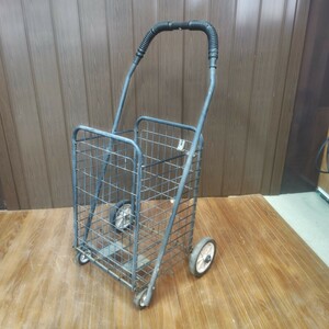 ◎【 ショッピングカート 】サビつきあり 台車 折りたたみ式 キャリーカート DIY 運搬 キャンプ 作業 高さ約83×幅32×奥行28cm 162-59