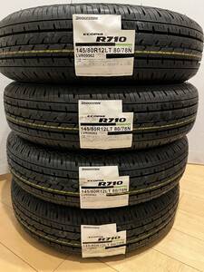 新品未使用　ブリヂストン(BRIDGESTONE) タイヤ 4本　エコピア　Ｒ710　145/80Ｒ12　80/78Ｎ