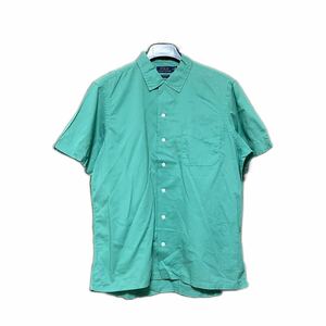 XL 新品 ポロ ラルフローレン 半袖シャツ 開襟シャツ 無地 コットン オープンカラー シャツ グリーン 緑 Caldwell Clayton 
