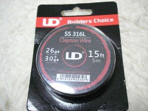 電子タバコ　コイル ワイヤー　UD SS316L クラプトン 26+30AWG　15ft(5m)　vape　送料無料