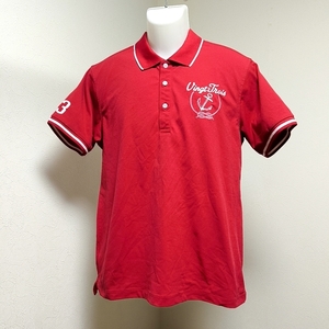 ◆23区GOLF　ニジュウサンク ゴルフ　メンズ　半袖ポロシャツ　錨ロゴ刺繍　LLサイズ　レッド　赤　スポーツ