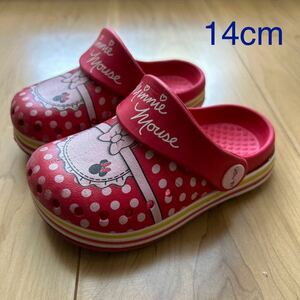 14 girl baby sandals minnie Disney red dot shoes shoes pretty dressing up playing in water out playing 