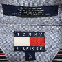 68■90年代 トミーヒルフィガー TOMMY HILFIGER マルチストライプ 半袖ボタンダウンシャツ/Lサイズ （クリーニング済） 【送料300円】_画像8