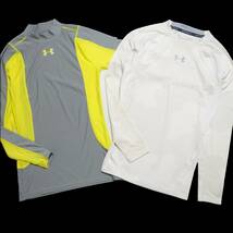 94■アンダーアーマー UNDER ARMOUR ヒートギア コンプレッション長袖シャツ/Mサイズ/2枚セット （クリーニング済） 【送料300円】_画像1