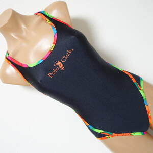 167# made in Japan Polo Club black * fluorescence piping sport swimsuit / size 9M [ postage 300 jpy ]