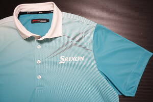 925■（美品）スリクソン SRIXON＊デサントロゴ ゴルフ 半袖シャツ/Lサイズ 【送料300円】