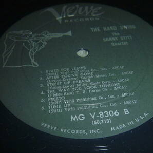 LP12in米VERVE盤 MG V-8306VERVE INC黒地シルバーTmono両太溝 SONNY STITT/THE HARD SWINGSの画像4