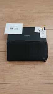 PORTER long wallet black L character fastener 