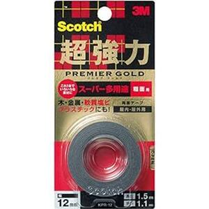 スコッチ 超強力両面テープ プレミアゴールド(スーパー多用途)粗面用 KPR-12 12mm×1.5