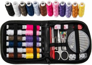 裁縫セット ソーイングセット 12色 糸 携帯式 刺繍 手芸 家庭用 裁縫道具セット 裁縫練習 衣類補修 家庭用 旅行用