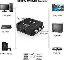 HDMI to AV変換コンバーター HDMI to RCA変換 1080P対応 アナログ変換 充電ケーブル付き_画像3