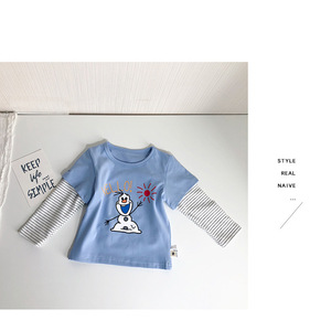  Kids long sleeve T shirt child man girl combined use child clothes anime lovely soft underwear part shop put on ( size :100cm)J21