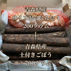 青森県産！ごぼう700グラム＋にんにく200グラム