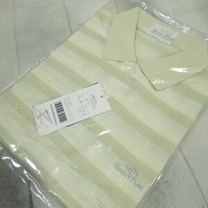 送料370円★アシックス Spirit Flag★ クール素材★メンズ半袖ポロシャツ★LLサイズ★グリーン系