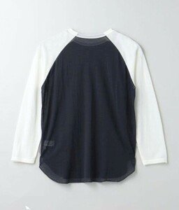 1回着用 6(ROKU) ロク コットンナイロン ベースボール Tシャツ BLACK ¥13,200(税込) ロンT カットソー クルーネック