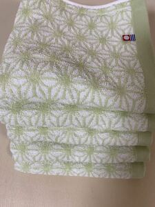 1 иен ~ сейчас . полотенце [ новый товар ] лен. лист рисунок замечательный лицо 5 листов оттенок зеленого мир рисунок 