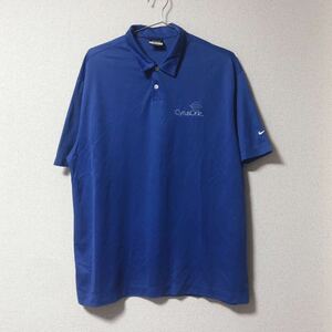 ナイキ　NIKE ゴルフウェア　半袖ポロシャツ　ブルー　ドライフィット　XLサイズ