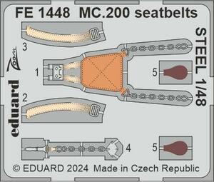 エデュアルド ズーム1/48 FE1448 Macchi MC.200 Saetta seatbelts for Italeri kits