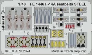 エデュアルド ズーム1/48 FE1446 F-14A Tomcat seatbelts for Great Wall Hobby kits
