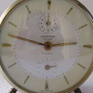 美品 使用少 目覚まし時計 ユンハンス 可愛い赤色 三段階式アラーム 置き時計 からくり時計 手巻きゼンマイ時計 使用中 // セイコー 精工舎の画像6