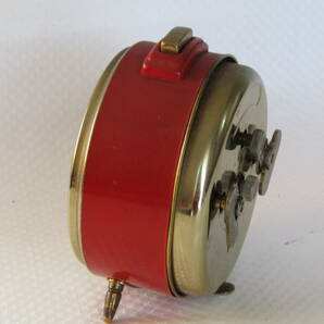 美品 使用少 目覚まし時計 ユンハンス 可愛い赤色 三段階式アラーム 置き時計 からくり時計 手巻きゼンマイ時計 使用中 // セイコー 精工舎の画像8