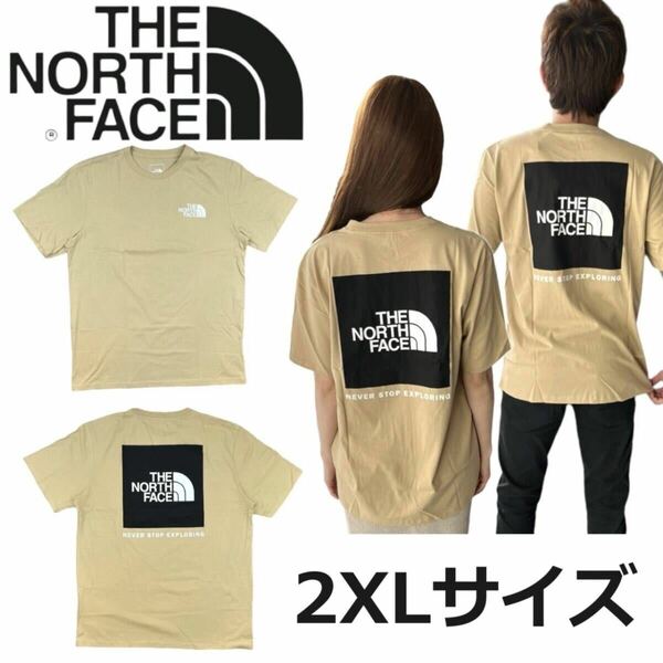 ザ ノースフェイス Tシャツ NF0A812H カーキストーン 2XLサイズ バックロゴ ボックスロゴ THE NORTH FACE S/S BOX NSE TEE 新品