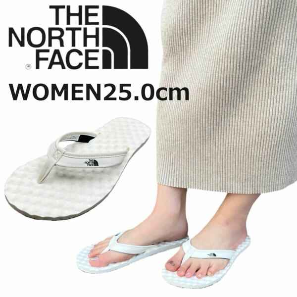 ザ ノースフェイス サンダル NF0A47AB ホワイト 25.0cm ビーチサンダル レディース THE NORTH FACE BASE CAMP MINI FLIP FLOP 新品