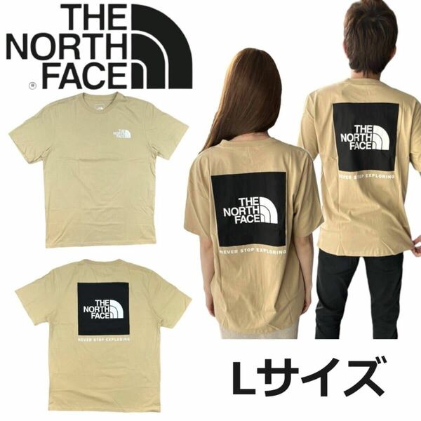 ザ ノースフェイス Tシャツ NF0A812H カーキストーン Lサイズ バックロゴ ボックスロゴ THE NORTH FACE S/S BOX NSE TEE 新品