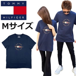 トミーヒルフィガー トップス 半袖Tシャツ 09T4326 コットン プリントロゴ ネイビー Mサイズ TOMMY HILFIGER S/S CREW NECK 新品