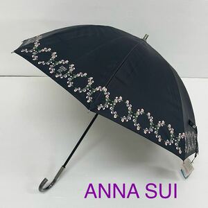  новый товар 52413 ANNA SUI Anna Sui * чёрный черный цветок принт затемнение 99%.. показатель 99% и больше ... дождь двоякое применение зонт от солнца зонт от дождя маленький gran Aurora 