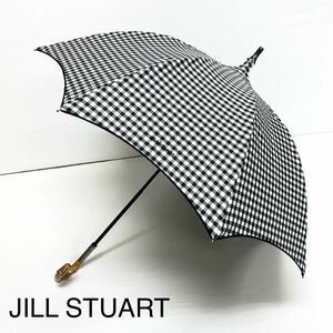  new goods 52395 Jill Stuart JILL STUART* black white silver chewing gum check pagoda umbrella shade 99%.. proportion 99% and more ... rain combined use parasol umbrella UV cut ..